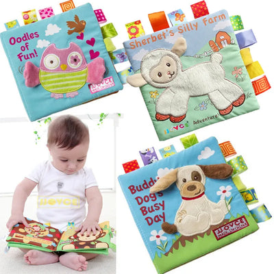 Kids Cloth Books Animal Style Monkey Owl Dog Newborn Baby Toys Learning Educational Cute Infant Baby Fabric Book Ratteles игрушк