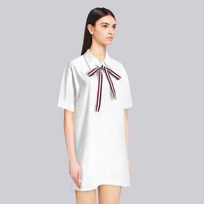 Summer harajuku dress solid bow tie skirts short sleeve dresses