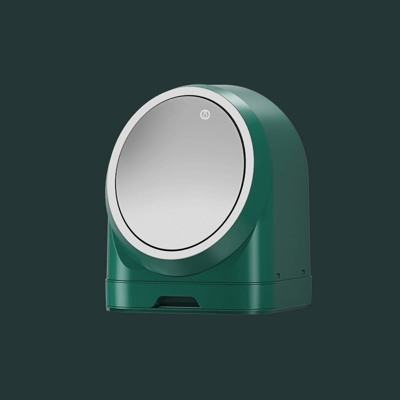 Egg Shape LED Light Cosmetic Box Desktop Organizer HD Mirror Makeup Organizer Creative Protable Beauty Box Dropshipping